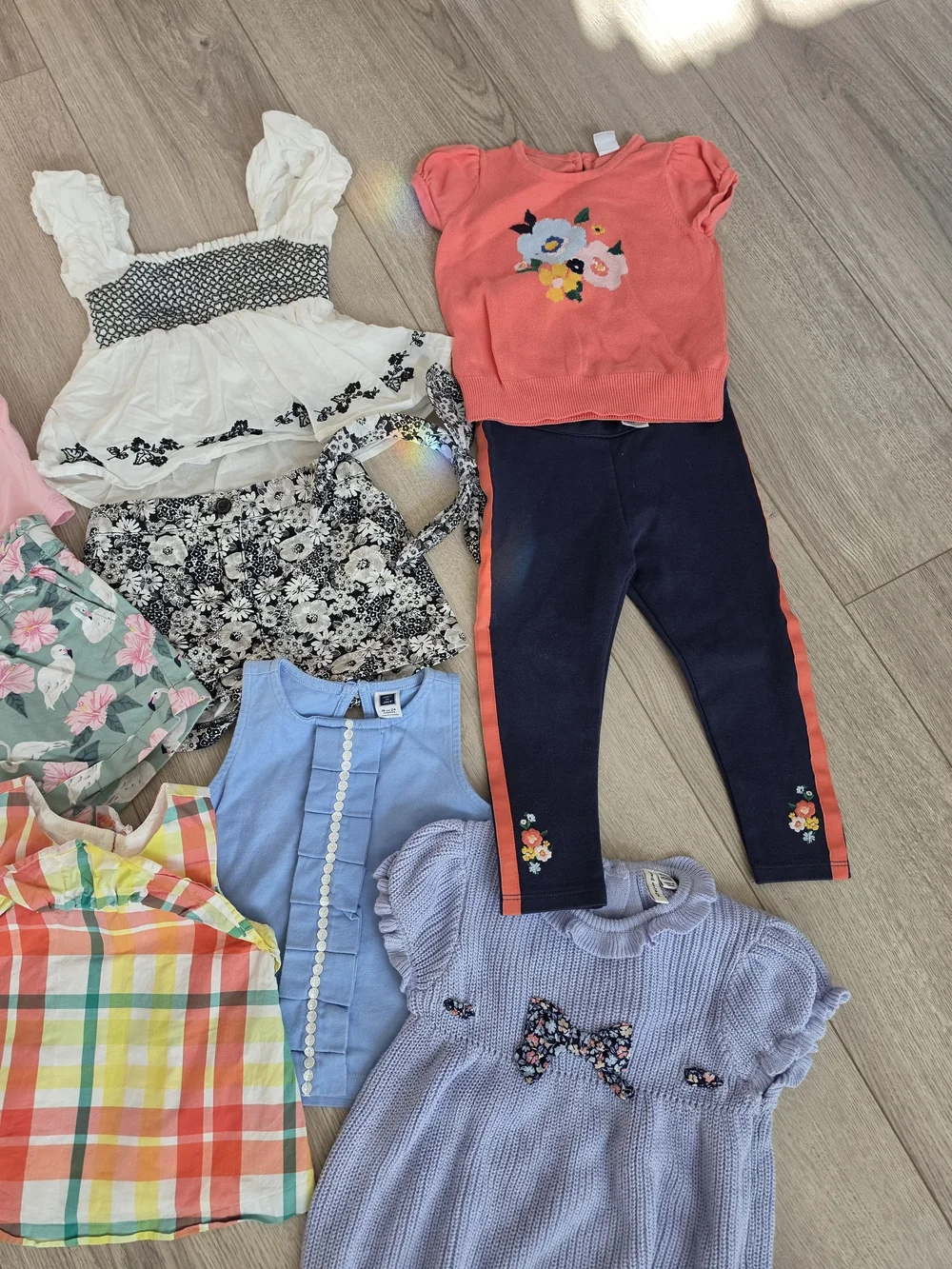 Janie And Jack Girls Mixed Clothing Bundle - Floral, Pink, Plaid, Lavender